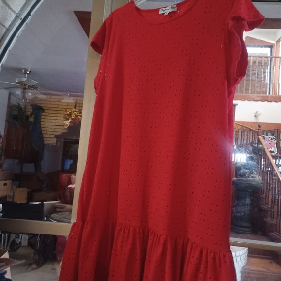 Rhythm + Rose Dresses & Skirts - Rhythm + Rose Women's Eyelet Short Sleeve Short Dress L Orange